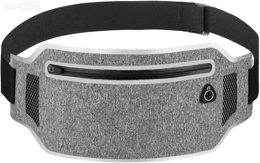 Running beltSlim Running Waist Fanny Pack Runner Exercise Phone Belt Hip Pouch Bag for Women Men iphone Samsung Black GreyW250912