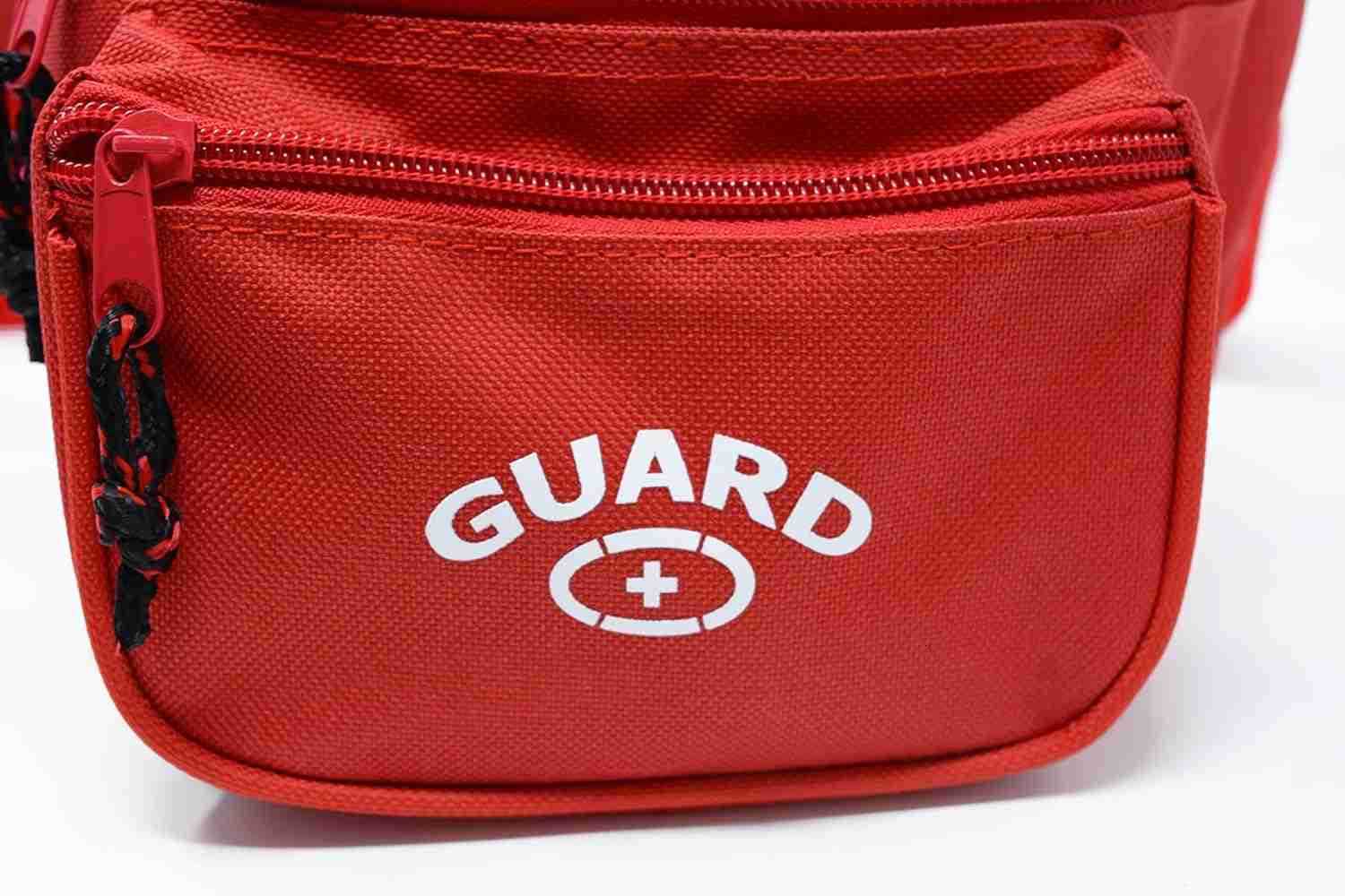Guard Fanny Pack Whistle with Lanyard Equipment Set First Aid Hip Pack with Adjustable Strap and 3 Zipper PocketsW250912