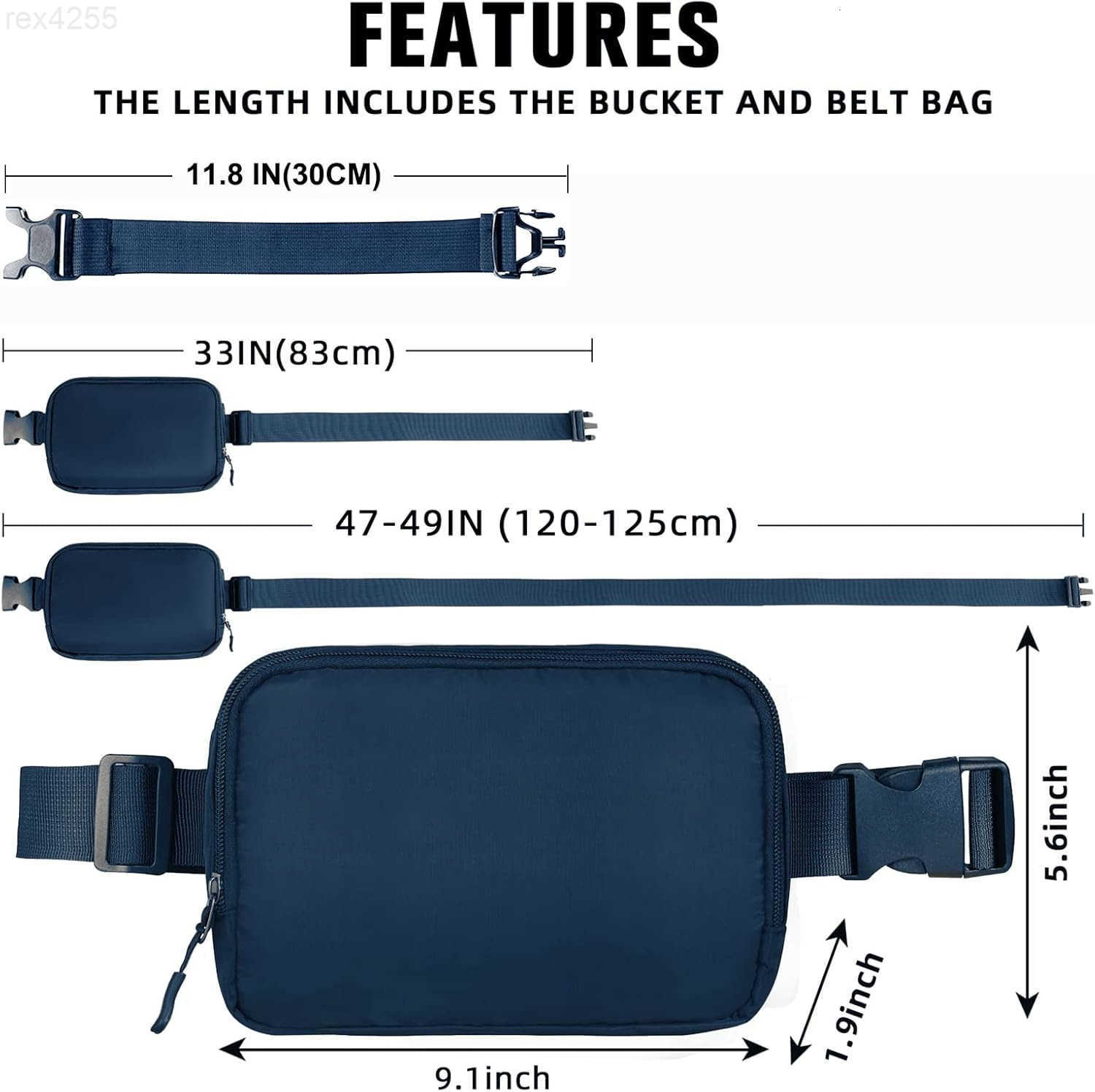 Fanny Pack for Women MenFashion Crossbody Bag Mini Belt Bag with Adjustable Strap and 118in Extension Belt Waterproof Waist Bag for Outdoor Running Hi