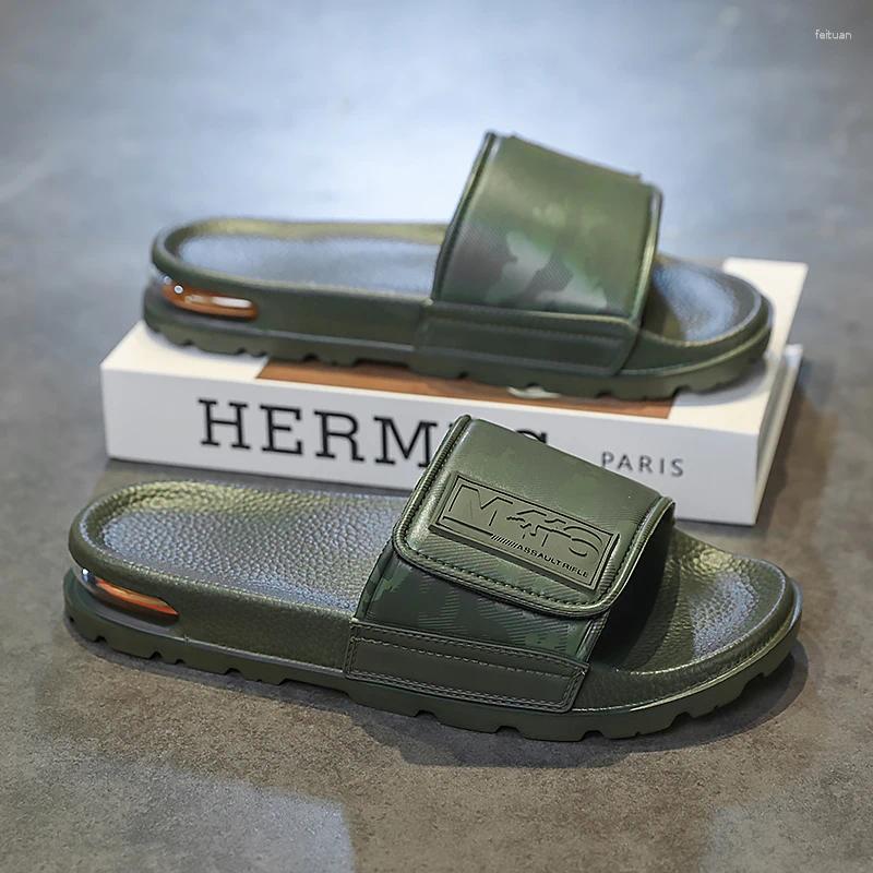 Slippers Men's Light Luxury High-quality Mens Sandals Non-slip Men Slides Shoes Genuine Man Original Brands Co