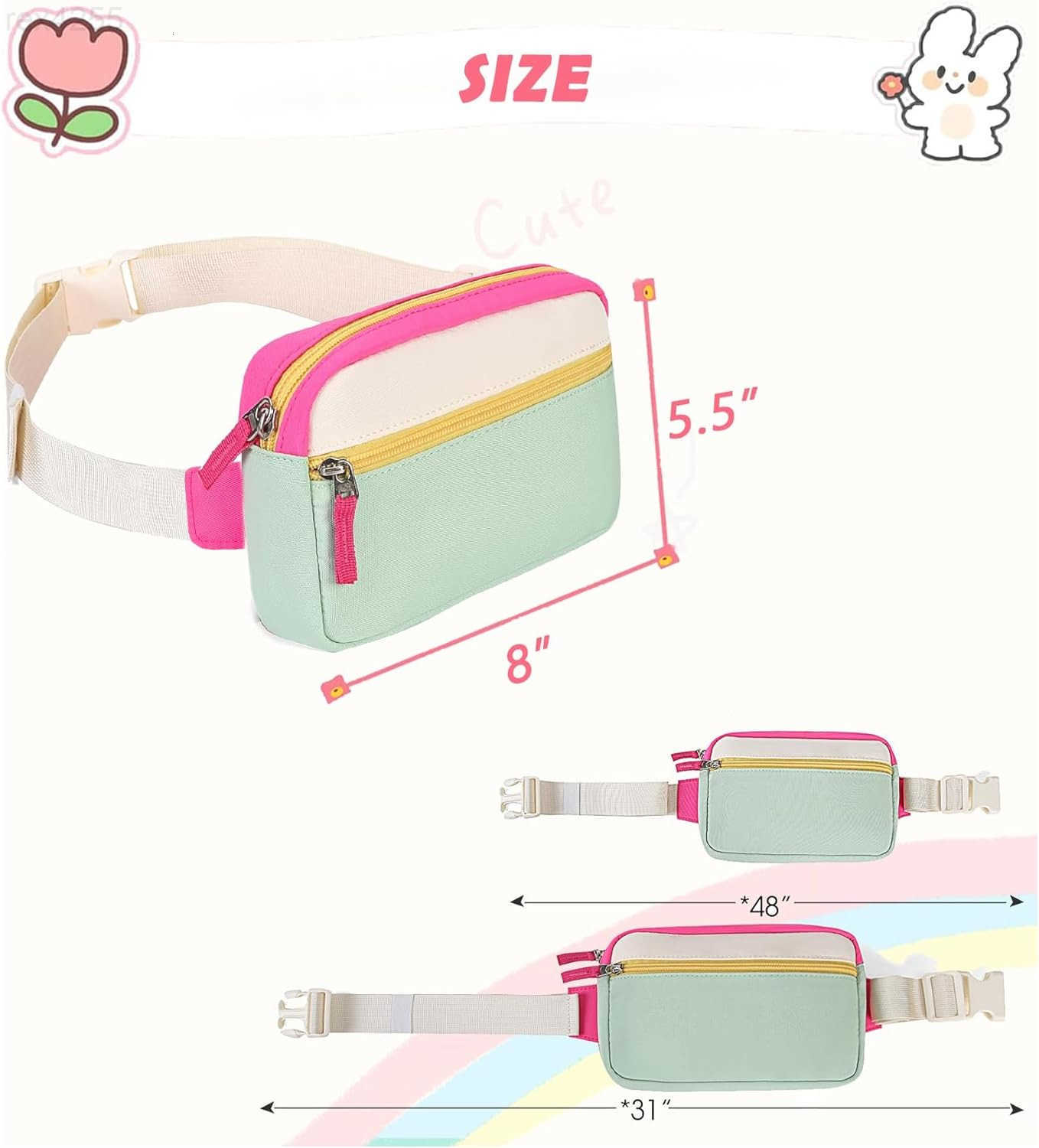 Pack for Girls Teens Kids Toddler Belt Bag Birthday Gift Crossbody Waist Bag GiftW250912