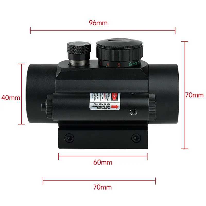 1x40 Full Coating Cross Sight Redgreen Illuminated with Laser Aiming Hunting Riflescope Compact Optics Scope 1120mm Rail Mount W250912