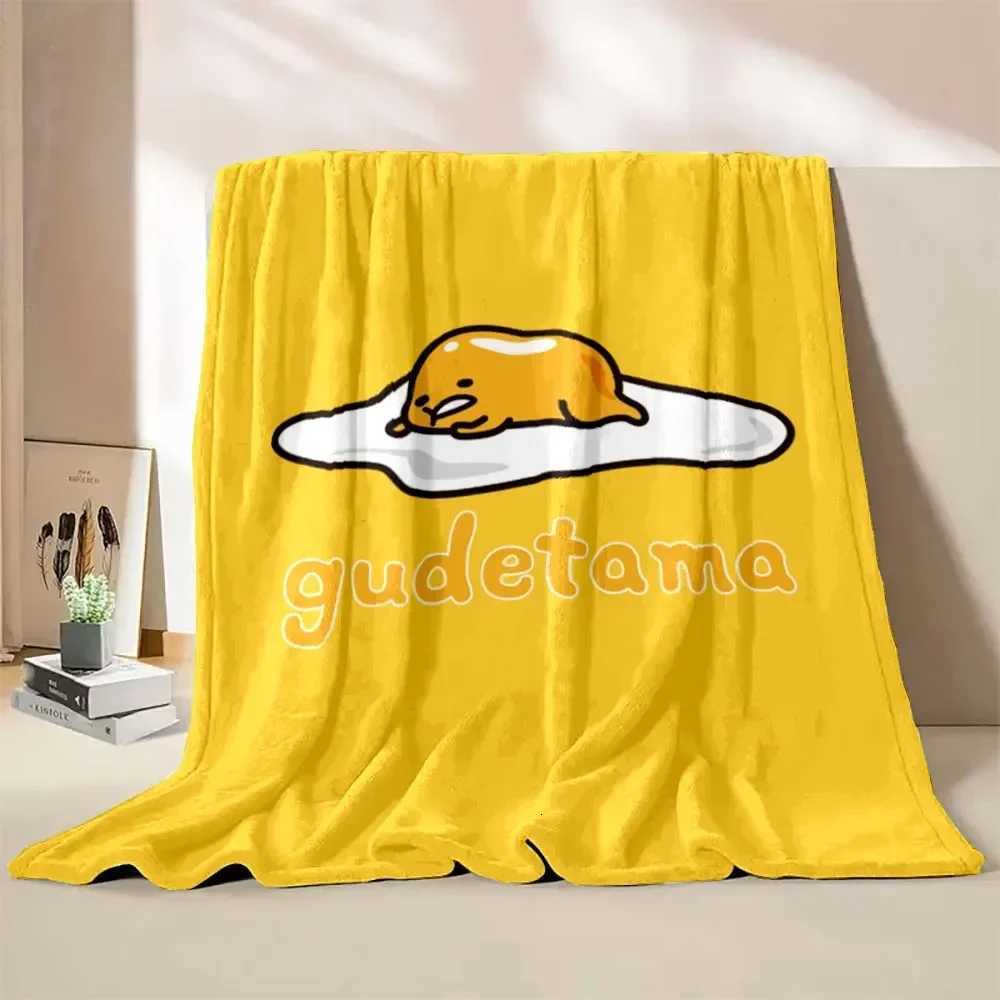 1PC Gudetama Egg Printed Blanket Children Adult Blanket Soft and Warm Bedding for Bed Sofa Outdoor Travel Cover BlanketXJ250912