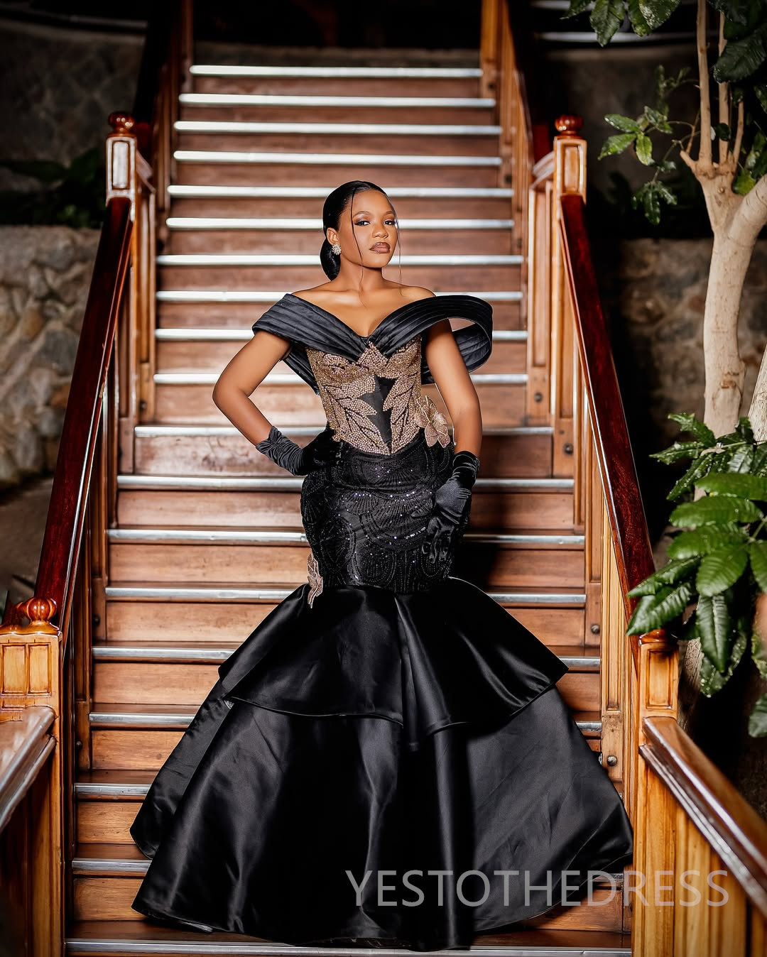 2025 Mermaid Plus Size Black Prom Dresses For Black Women Robe De Mariee Formal Gowns Illusion Beaded Lace Pearls Birthday Second Reception Gown AM284