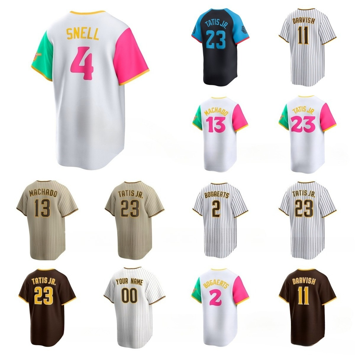 San Diego''Padres''Fernando Tatis Jr. Manny hado Trevor Hoffman Blake Snell Xander Bogaerts Yu Darvish Men Women Youth Baseball Custom Jerseys