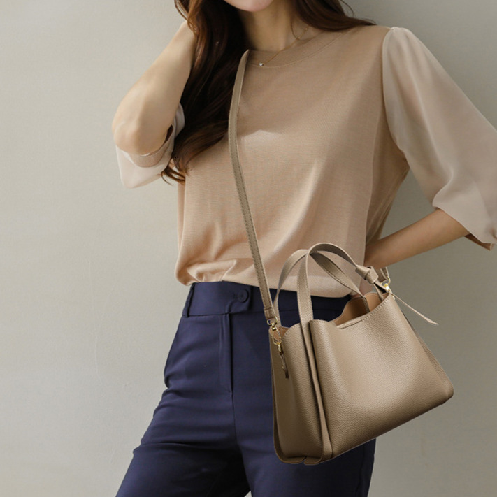 Soft Leather Women s Handbag Minimalist Women s Shoulder Bag French Elegant Style Women s Crossbody design Bag Autumn New Lychee Pattern Designer Bag