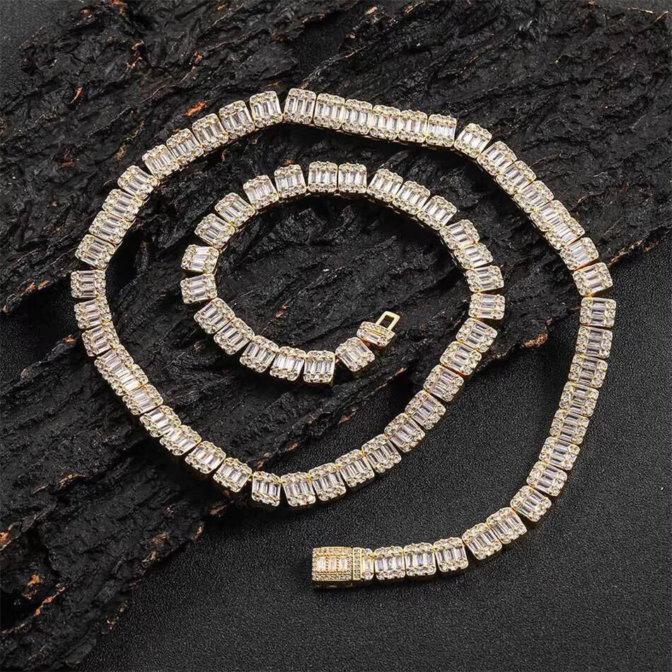 Moissanite VVS D Hip Hop Jewelry Fashion 925 Sliver Men Women Ice Out Moissanite Diamonds Cuban Link Chain Choker Unisex Necklace