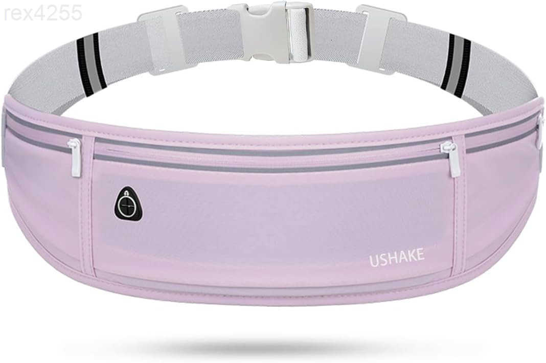 Slim Running Belt Workout Fanny Pack for Men WomenExercise Waist Pack for iPhone Holder Runner Belt for Running Walking Cycling Camping Gym Light Purp