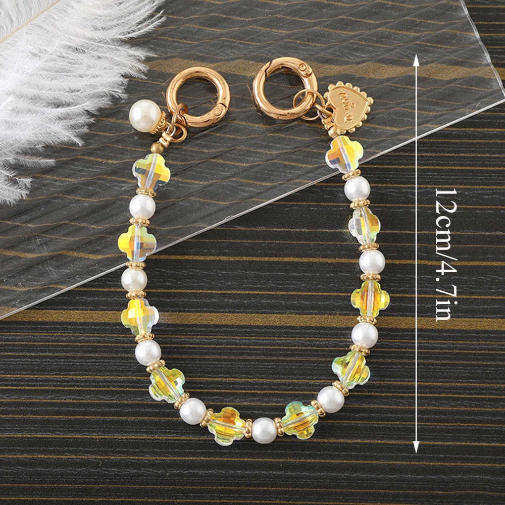 Fashion Creative Pearl Bag Strap Keyring Bag Accessories Phone Lanyard Phone Case Keychain Bead Bag Chains Bag Decoration Handle M250912