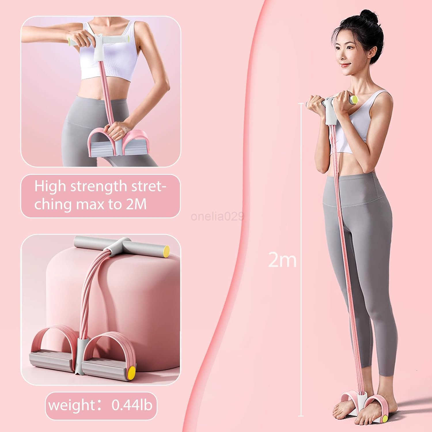 Foot Pedal Resistance Band6Tube Pedal Puller Resistance RopeYoga Elastic Exercise Bands for Women Jump Fitness AbdomenArm WeightWaistLeg Stretching Sl