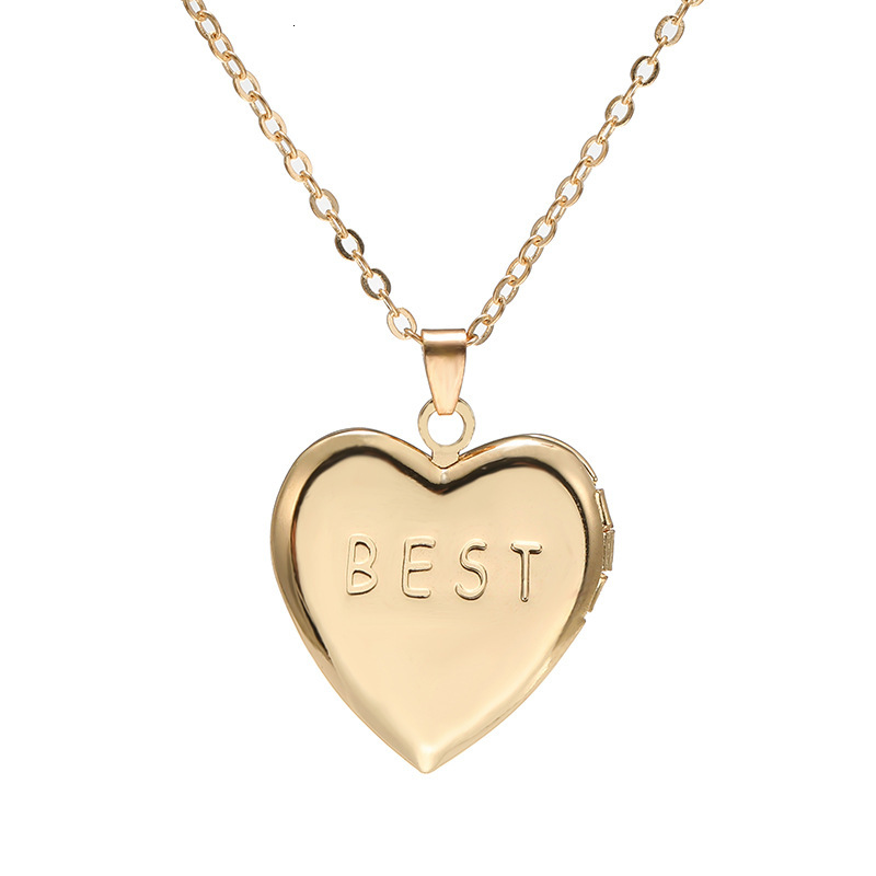 DIY Accessories Photo Box Heart Shape Engraving Best Hot Item Pendant Openable Necklace Women's Jewelry