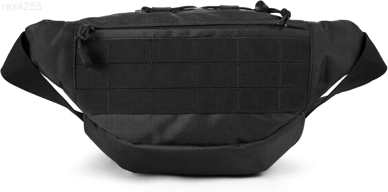 Fanny Pack Military Waist Bag Pack with USA Flag Patch Utility Hip Pack with Adjustable Strap for Outdoors Fishing Cycling Camping Hiking Dog Walking 