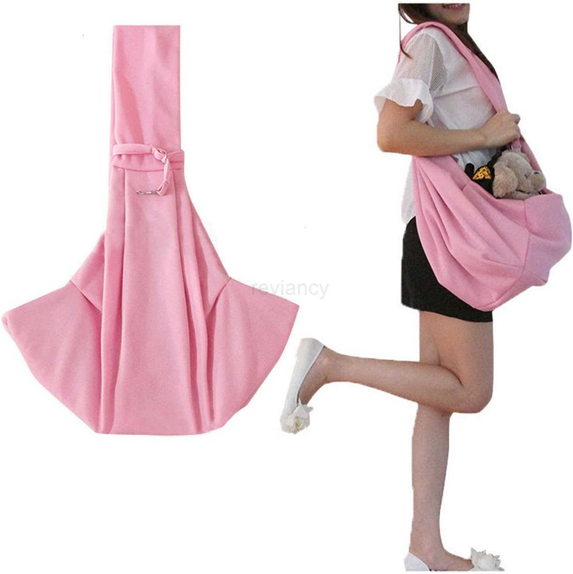 Pet Sling Carrier Bag Travel Tote for Cats Dogs Up to 16 lbs GrayW250912