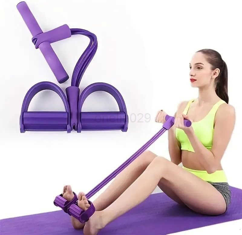 21 Fitness Resistance Bands4 Tube Pedal Ankle PullerPedal Resistance Band with HandleResistance BandsStrength Training Tummy Waist Arm Leg Slimming Ho