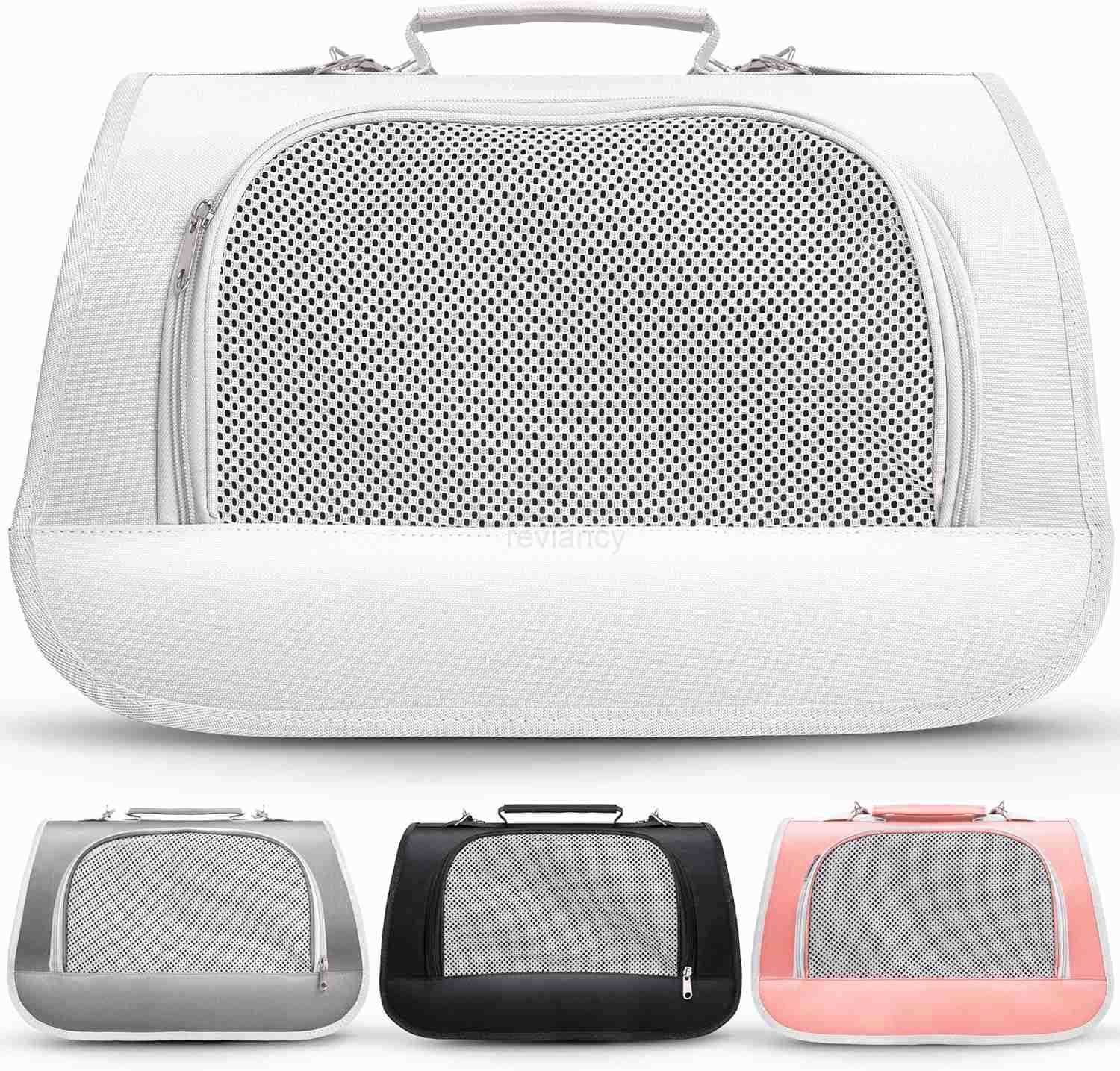 Small Pet Carrier for Cats or Small Dogs Dog Carrier Bag Folding Small Dog Carriers Travel Waterproof Pet Carrier Airline Approved Up to 10 lbs PinkW2
