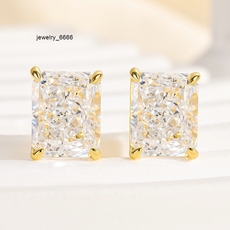 Elisa Ear Stud GIA IGI Certified Radiant Cut CVD Lab Grown Diamond Fine Jewelry Earring Hoop 10K 14K 18K Gold for Men Women