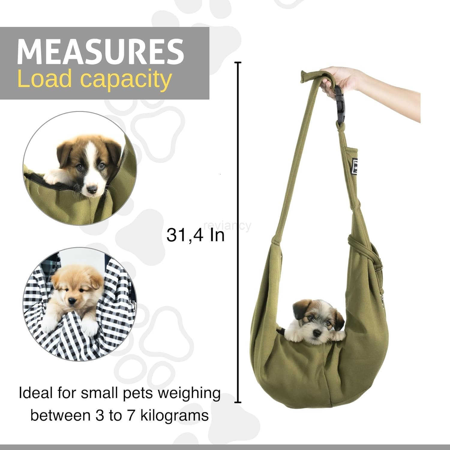 Dog Sling Carrier for Small Dogs Cats Reversible Soft Pet Carrier Adjustable Strap HandsFree Puppy Carrier for Dogs 015 lbs Lightweight Comfortable Sl
