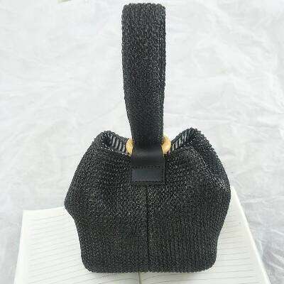 Brand Straw Bags For Women Beach Personality Crossbody Lock Handbag Lady Vintage Handmade Knit Fashion Shoulder Bag