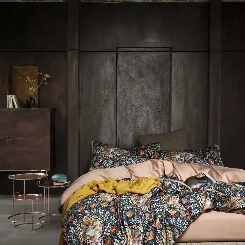 2024 new 60 count long staple cotton digital printing four piece set Cover Bed sheet set Fitted sheet C250912