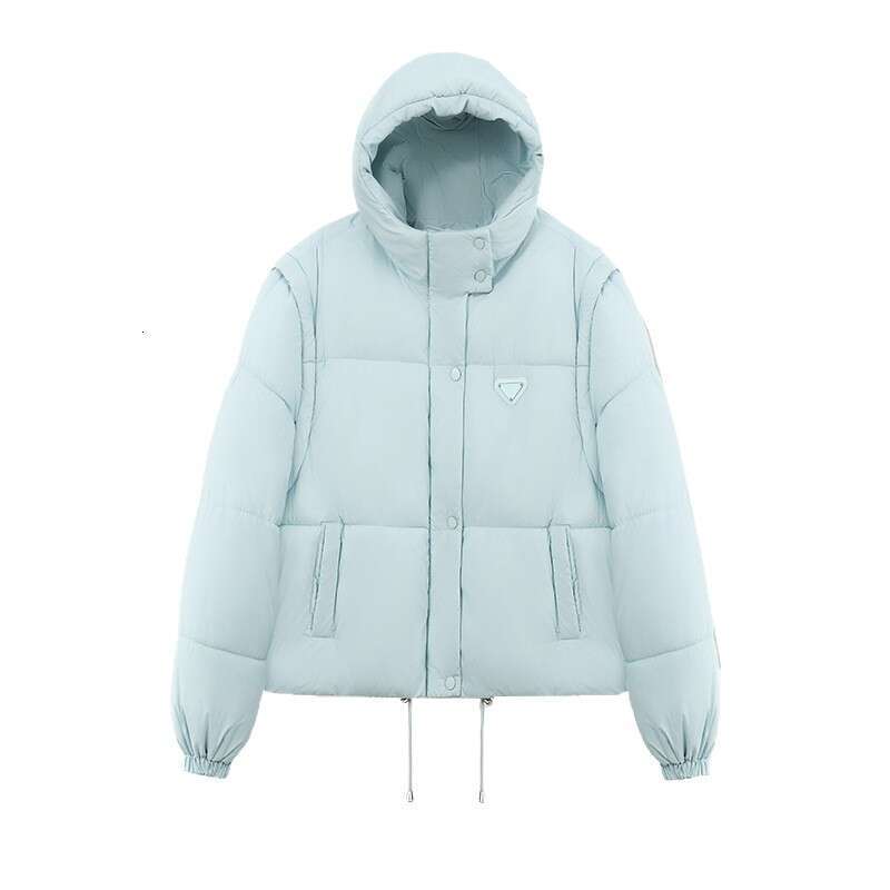 Detachable Sleeve Down For Women Winter New Korean Style Loose Hooded Cotton Coat Short Jacket