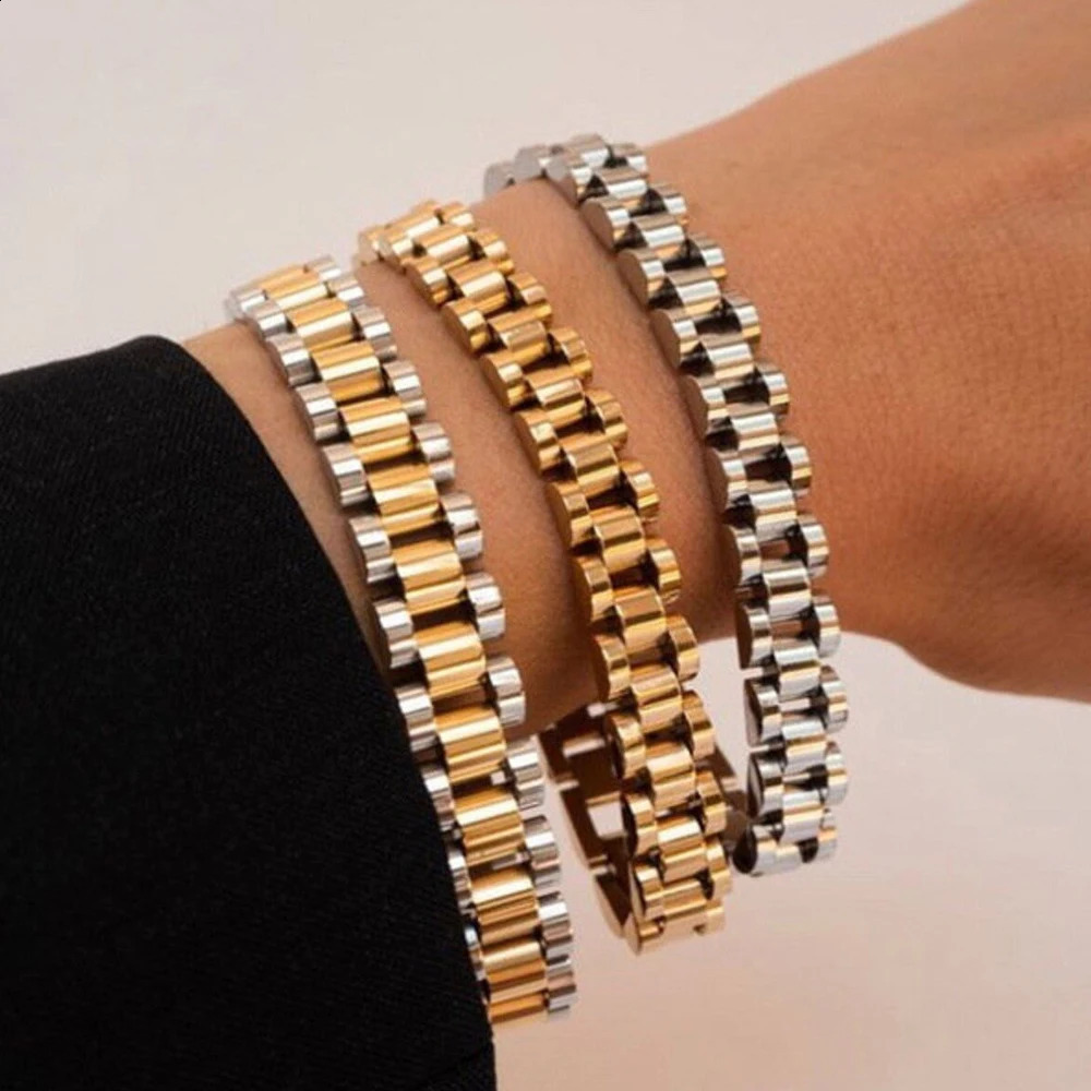 Presidential Chain Bracelet For Women Men Stainless Steel Watch Link Fashion Wrist 16cm18cm21cm 250911