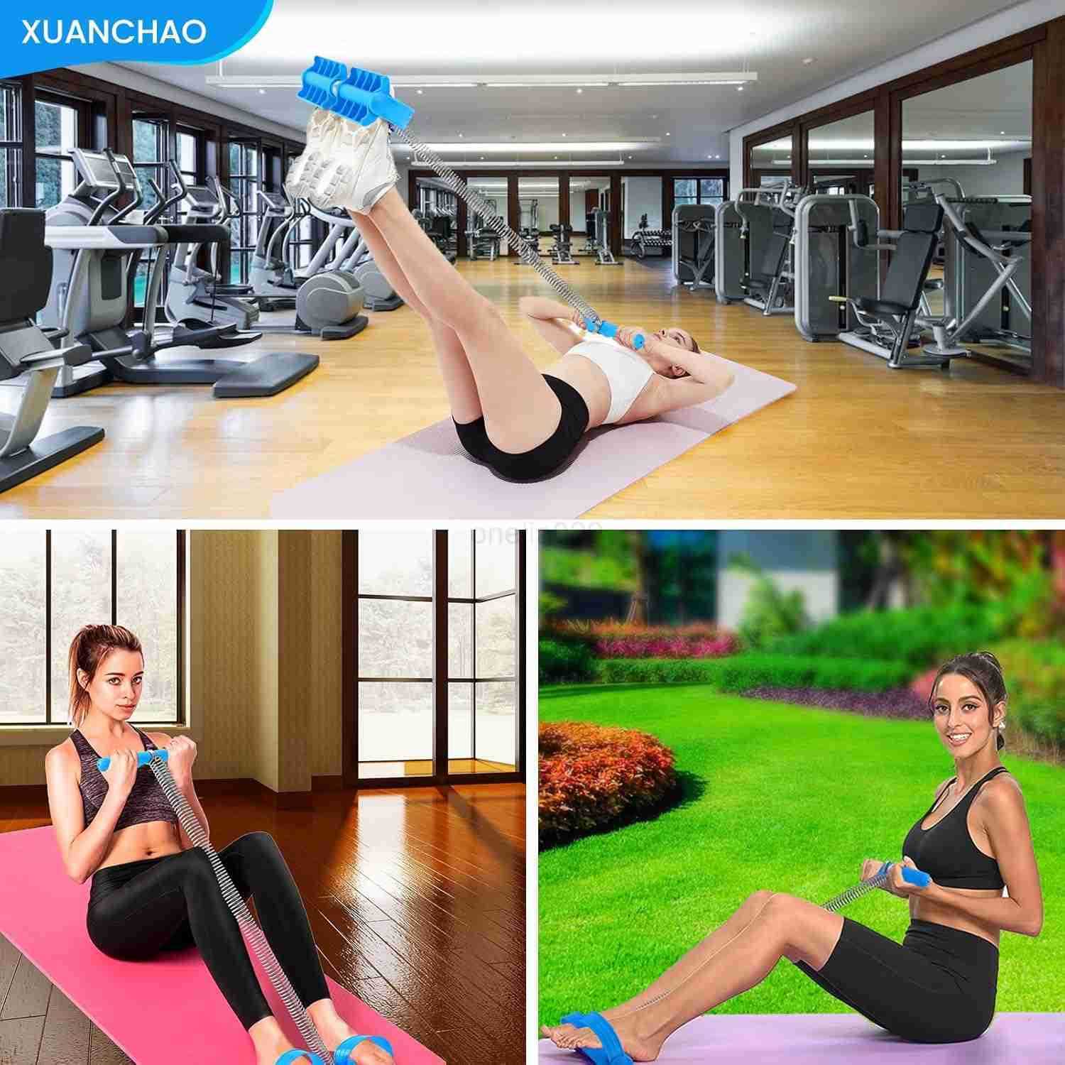 Puller Resistance Bands with Single Spring Durable Sit Up Equipment for Home Gym Strength Training for Abs Legs Chest Portable FullBody Workout Gear W