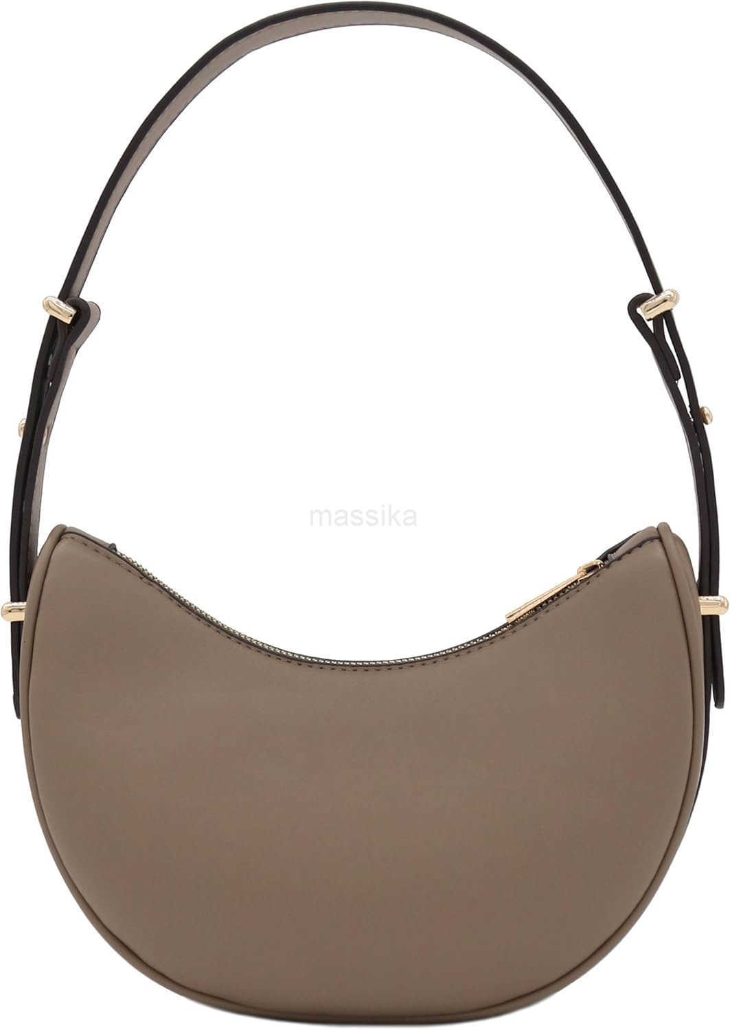 Small Crescent Smooth Faux Leather Underarm Shoulder Bag M250912