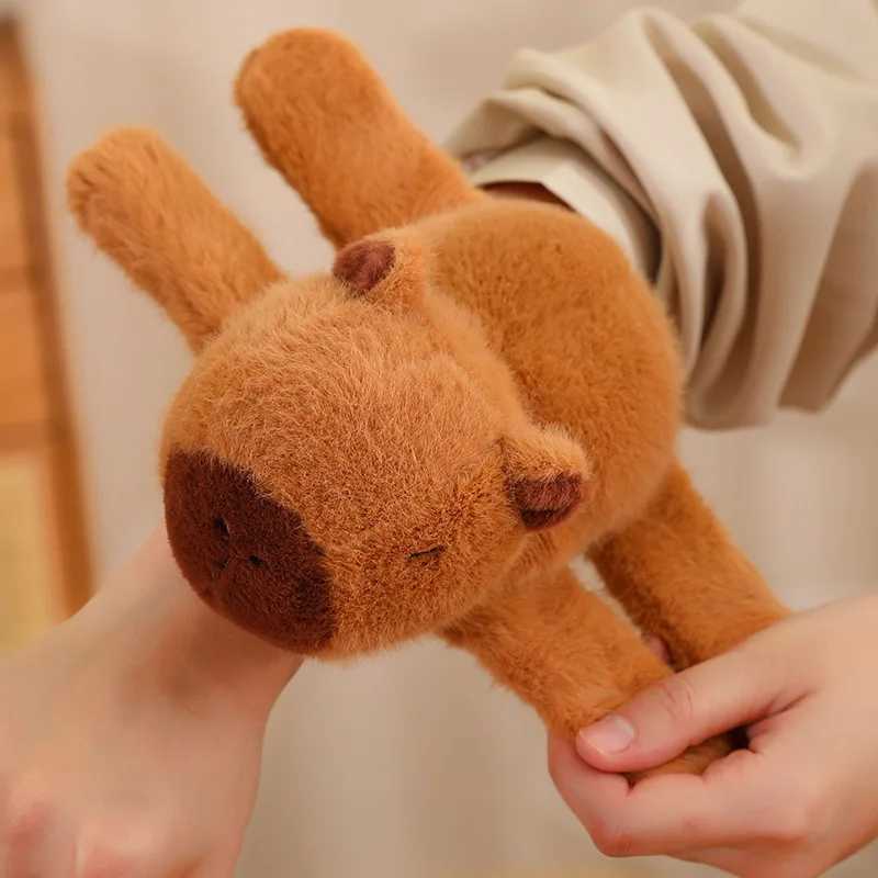 Cute Stuffed Animal Capybara Wristband Plush Doll Toys Soft Wrist Band Water Dolphin Doll Wrist Snap Ring Plush Fun Pop Circle C250912