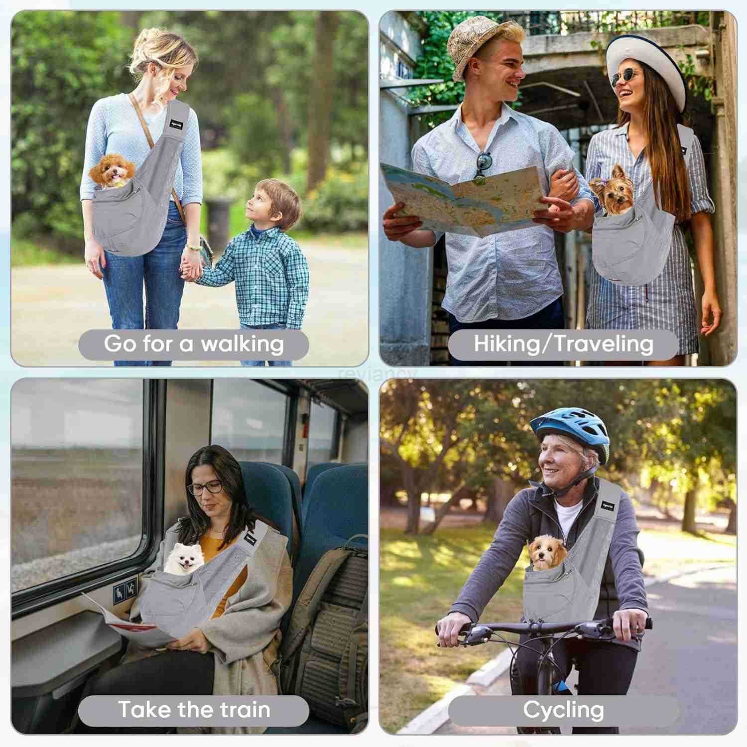 Small Dog Sling Carrier Lightweight Cozy Breathable Mesh Pet Purse for Puppy Under 15 lbs Zipper Pocket Adjustable Strap for HandsFree Travel Hiking D