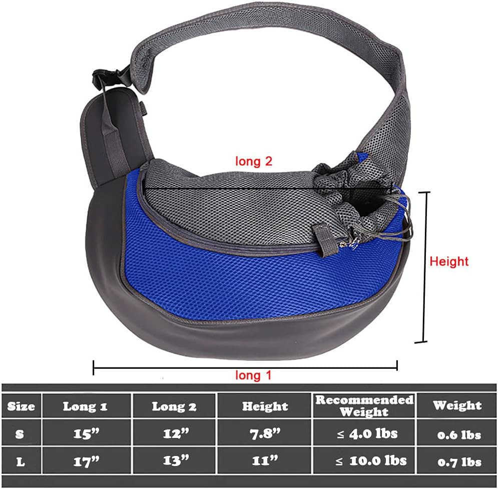 Pet Dog Sling Carrier Breathable Mesh Portable Travel Safe Pet Sling Shoulder Bag Carrier with Adjustable NonSlip Shoulder Strap for Small Dogs Cats P