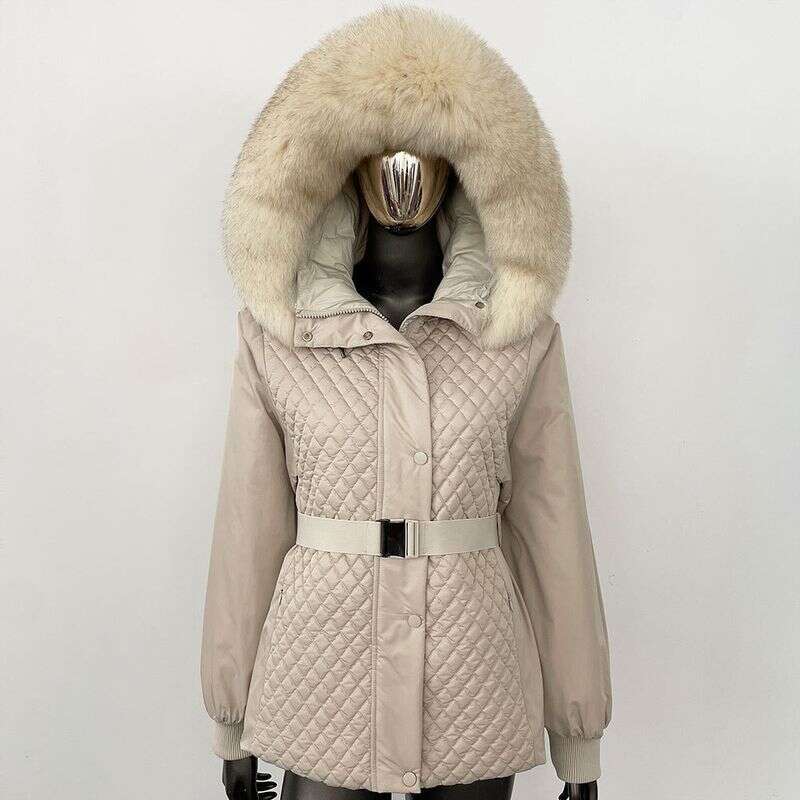 Women's Clothing Hooded Short Slim Waist Down Jacket Women's Petite Temperament Parka Coat Winter New