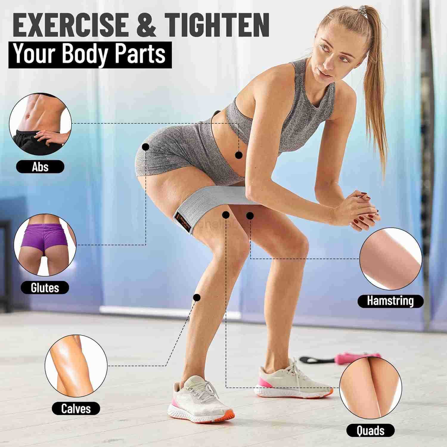 Resistance Bands Premium Workout Bands for Women Men 3Piece Stretch Band Set for Glutes Legs Pilates Strength Training W250912