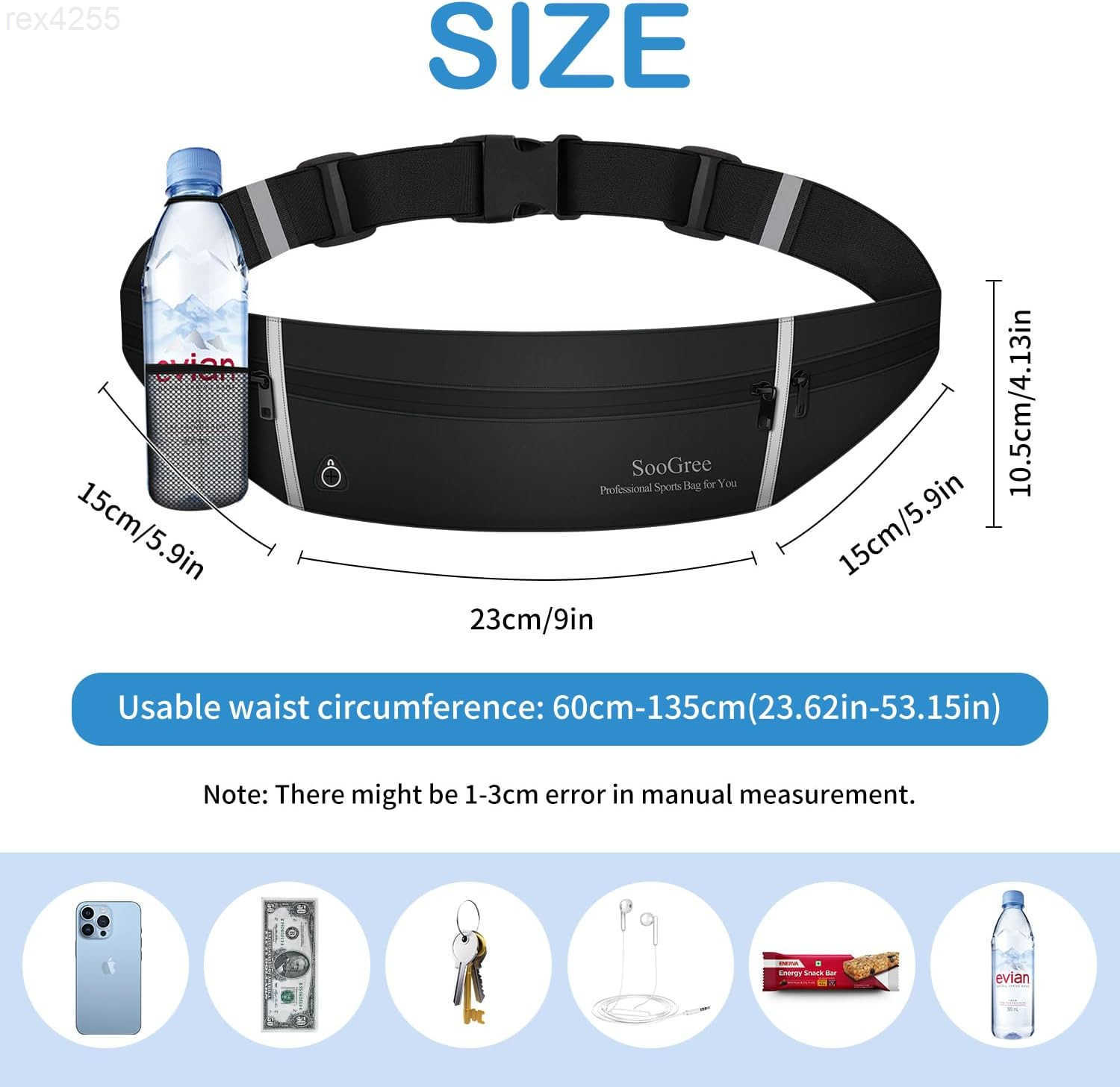 Slim Running Belt Sport Fanny Pack Reflective Waist Pack Waterproof Phone Holder Jogging Pouch for Phone Money BlackW250912