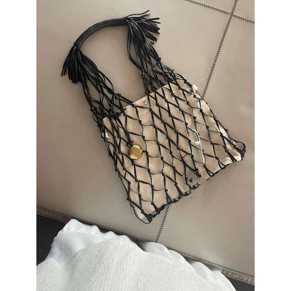 Designer Bag Tote Bag Shoulder Bag THREE New Trendy Fashion Versatile Hollow Woven Rope Design Tassel Strap Single Shoulder Handbag For Women
