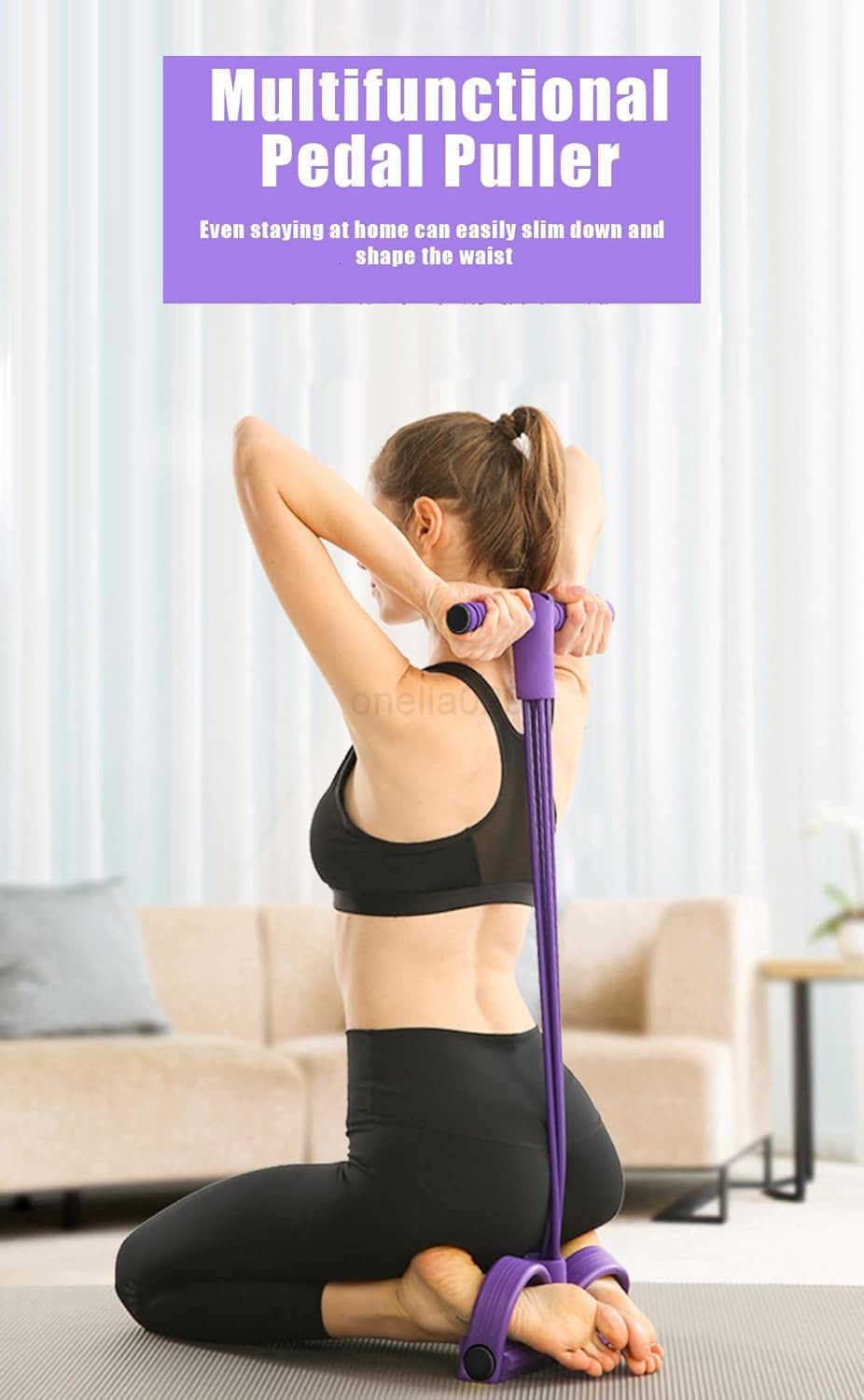 21 Fitness Resistance Bands4 Tube Pedal Ankle PullerPedal Resistance Band with HandleResistance BandsStrength Training Tummy Waist Arm Leg Slimming Ho