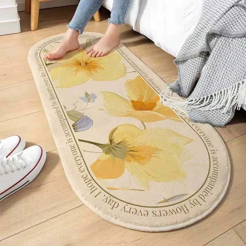 Flower Series Bedside Carpets Simple Bath Mats Soft Entrance Doormat NonSlip Floor Rugs Home Toilet Bathroom Absorbent Foot Pad C250912