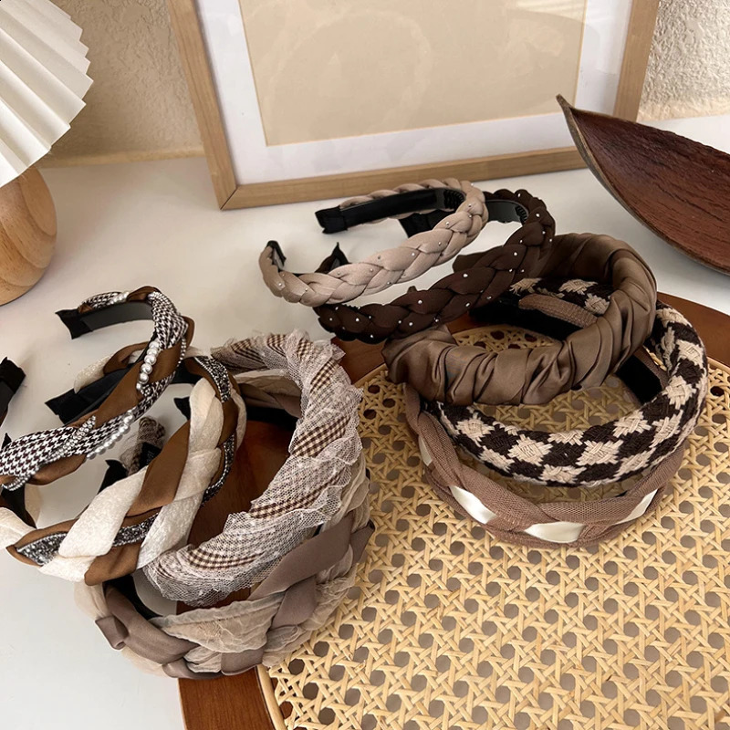 UXSL AutumnWinter Brown Color Headband Sponge Wide Hair Band for Woman Girl Elegant Hair Hoop Fashion Hair Accessories 250911