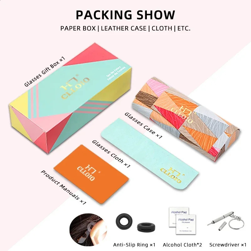 CLLOIO Square Antiblue light Large Frame Eyeglasses fashion street Optical Reading Glasses ladies Customization Myopia 250912