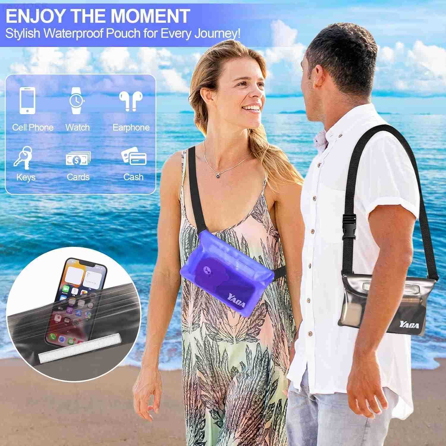 Fanny Pack 2PCS Touchscreen Sensitive Waterproof Phone Pouch Dry Bag with Adjustable Waist Strap Water Proof Pouch For Kayaking Swimming Boating Float