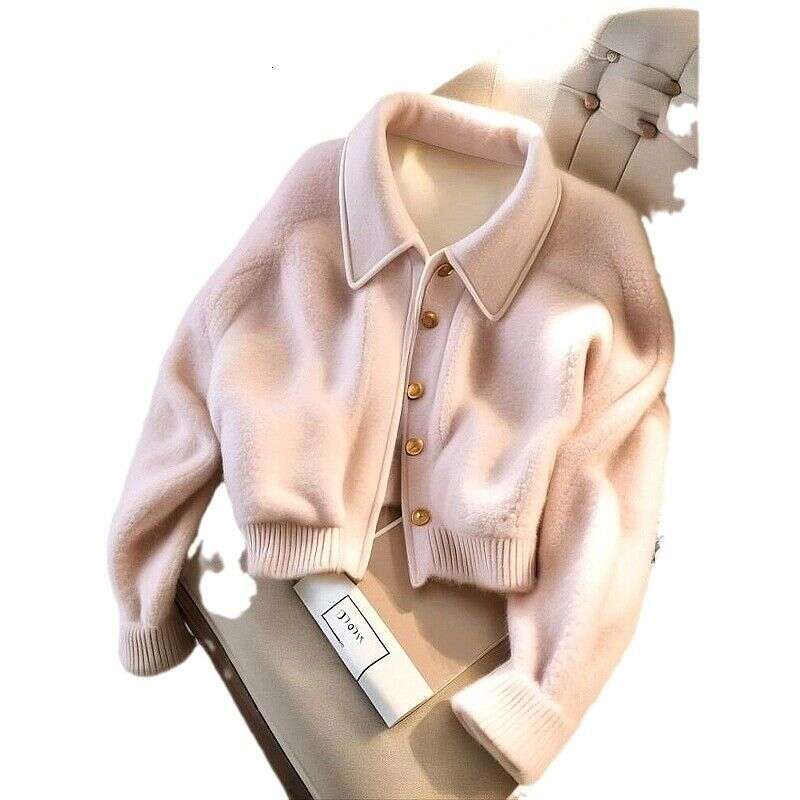 Women's Clothing Pink Plush Short For Women Winter Small Size Age Reducing Fashionable Thick Warm Cotton Coat