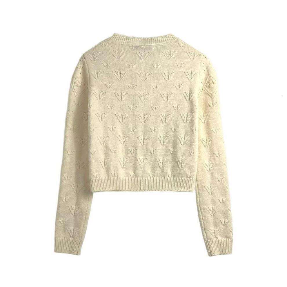 DHEssentials 2025 Autumn French Gentle Hollow Out Round Neck Design Sense Little Chanel Style Knitted Cardigan 950103