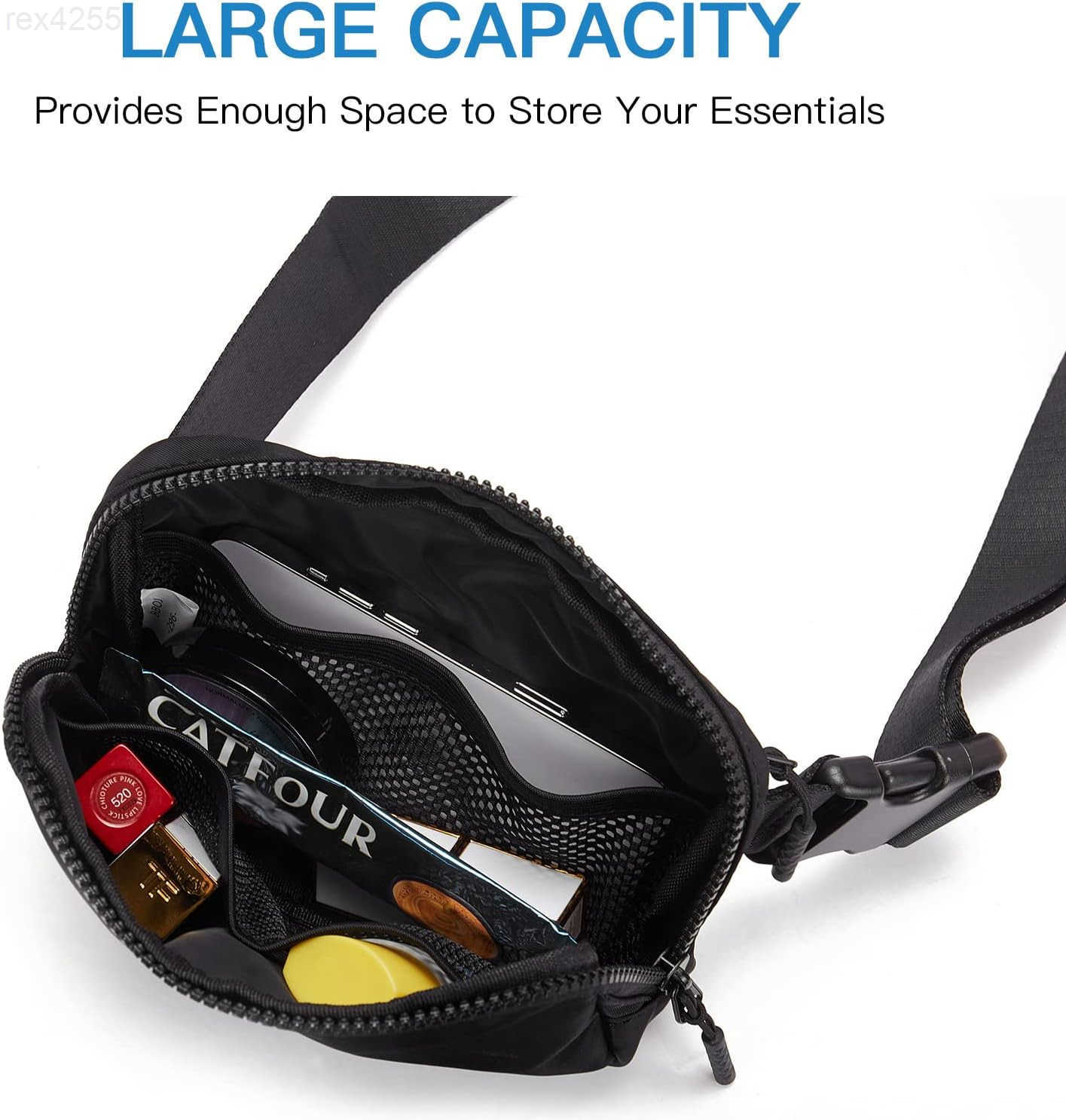 Belt Bag for Women Men Fashionable Crossbody Fanny Pack for Women Waist Bag with Adjustable Strap BlackW250912