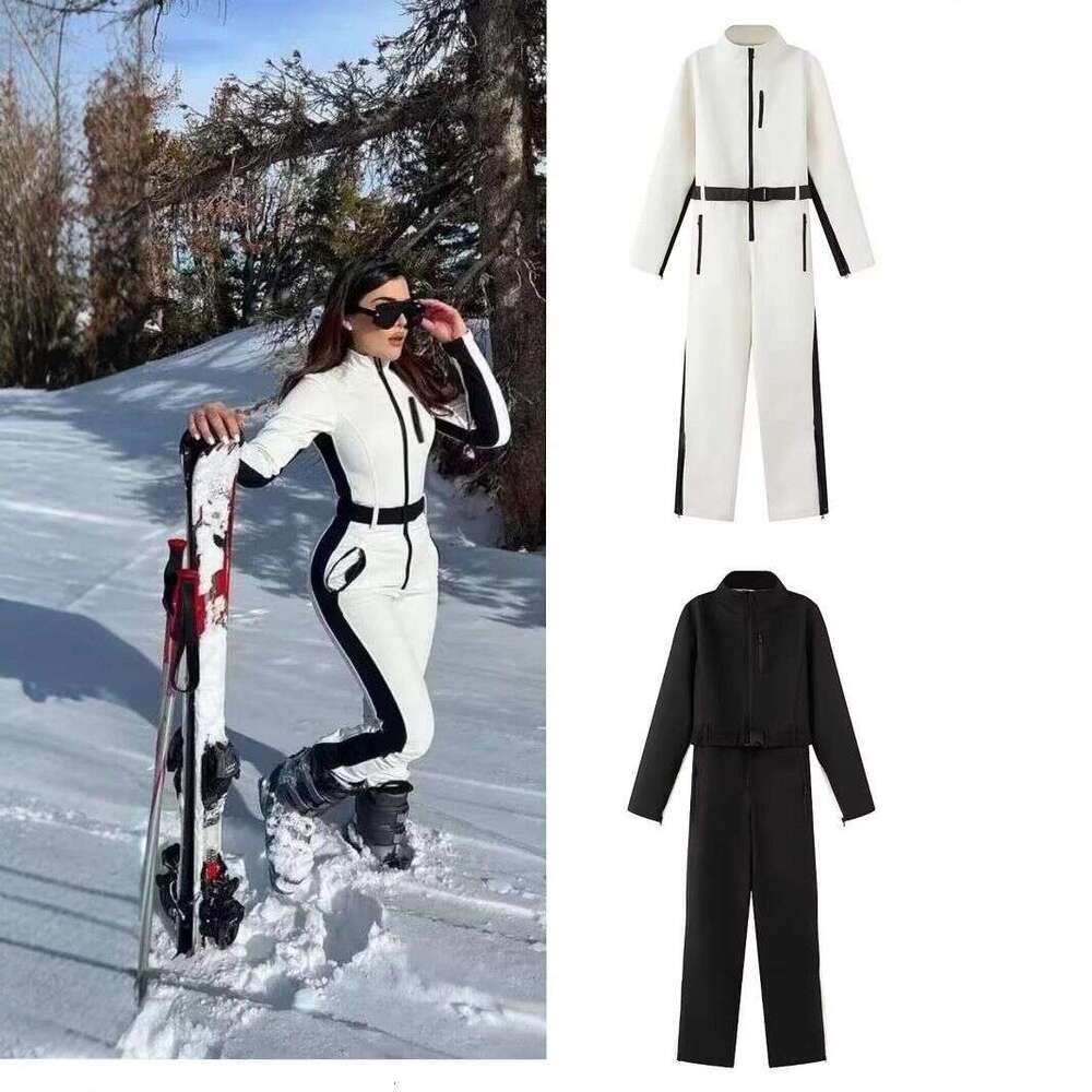 2025 Women Waterproof Windproof Skiing Suit Fashion Female Elegant Skateboard Jumpsuit Winter Ski Jumpsuits for Women Snow Suit