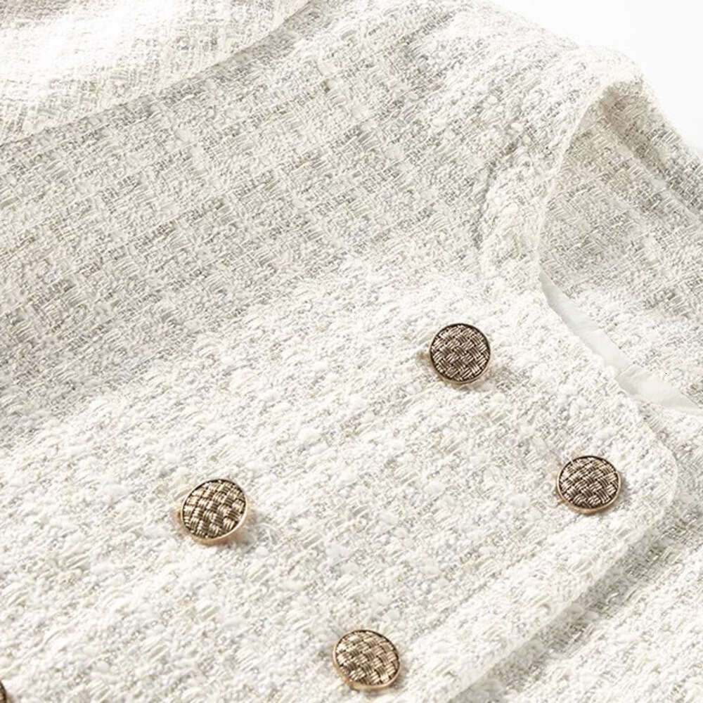 DHEssentials Chanel Style Coat Women's Autumn 2024 New Design Short Tweed Long Sleeve Versatile Top Trendy