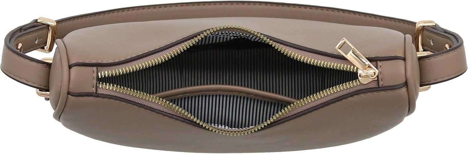 Small Crescent Smooth Faux Leather Underarm Shoulder Bag M250912