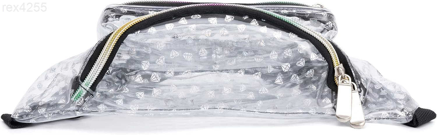 80s 90S Rave Stars Neon Transparent Gravel Fanny Pack for Women Great Waist Pack for Games Concerts Rave Festival TravelW250912