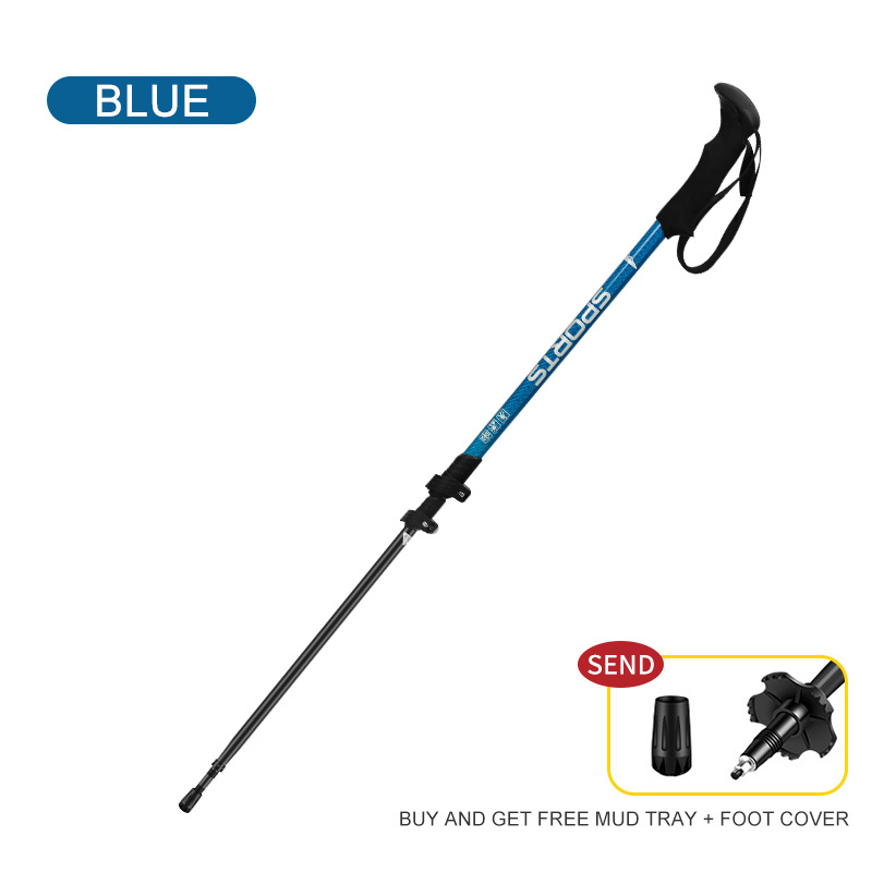 2PCS Folding Portable Hiking Sticks Carbon Fiber Trekking Poles Ultra Light Walking Stick with EVA Handle for Women Men Hiking Camping Climbing