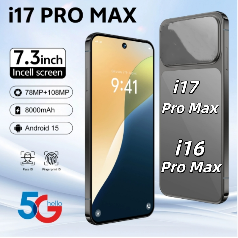 New i17 i16 Pro Max Phone 5G Smartphone 16GB RAM 1TB Camera 48MP 108MP Face ID GPS Octa Core Android Phone