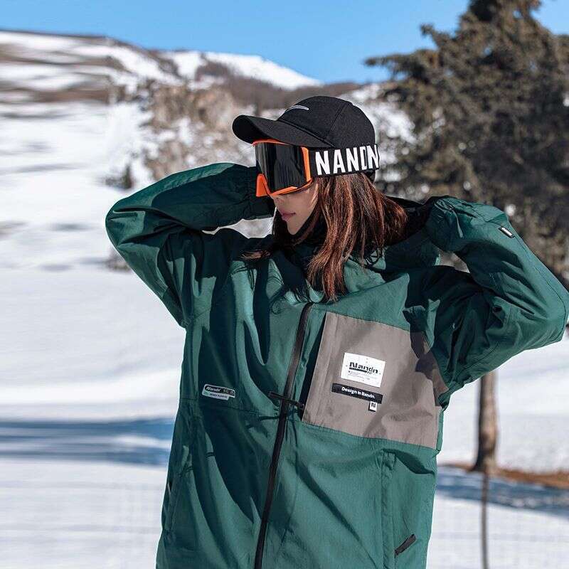 Men Women Solid Color Ski Jacket Ski Pants Warm Windproof Winter Overalls Hoodie Waterproof Outdoor Sports Clothing Snowboard