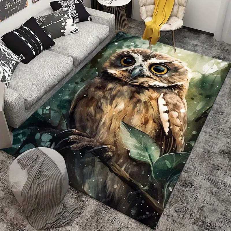 Owl Carpet for Modern Living Spaces Wildlife Themed Area Rugs Cozy Home Furnishings for Nature Lovers Skid resistant carpet C250912
